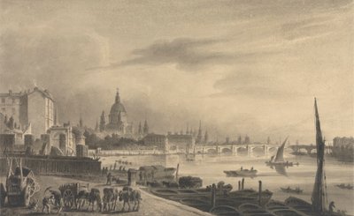 City of London från Somerset House av Unknown artist