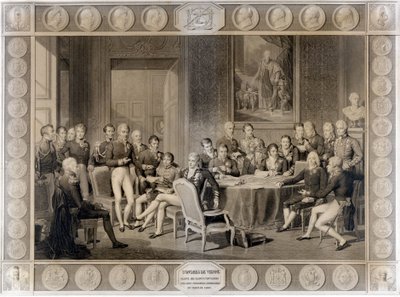 Wienkongressen. Wienkongressen 1815. Alexander I, tsar; H.R. Stewart, Castlereagh; Francois I, kejsare av Österrike; Fredrik Vilhelm III, kung av Preussen; Karl August, Prins av Hardenbergh; Wilhelm von Humboldt (William av Humboldt av Unknown artist