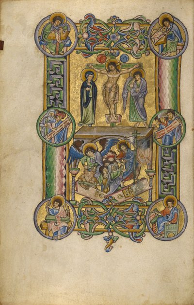 Korsfästelsen och helvetets skakningar av Unknown artist