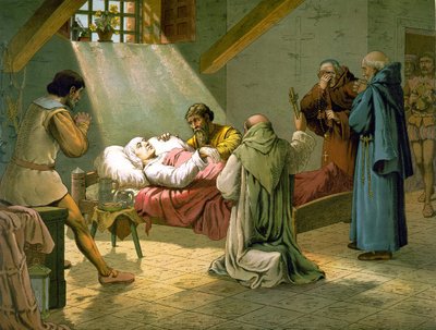 Christopher Columbus död 20/05/1506. Färgstick av 1800-talet. av Unknown artist