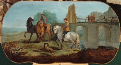 The Dressage of Horses, mellan 1701 och 1800 (olja på duk) av Unknown artist