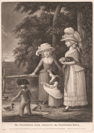 Den befjädrade mässan, utfodring av den befjädrade fågeln av Unknown artist