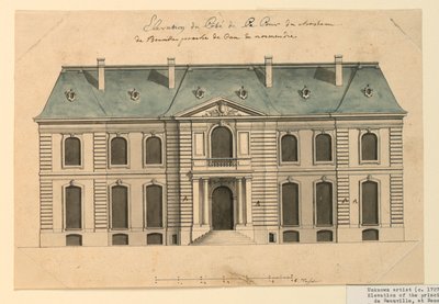 Fronthöjden av en villa i Benoille av Unknown artist