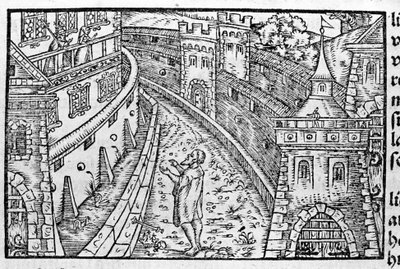Den germanske kejsaren Henrik IV (1050 - 1106) i Canossa. Överst till vänster finns grevinnan Mathilde av Canossa (eller grevinnan Mathilde av Toscana) (1046 - 1115) och påven Gregoire VII (1015/20 - 1085) som hade tagit sin tillflykt till slottet. Enligt  av Unknown artist
