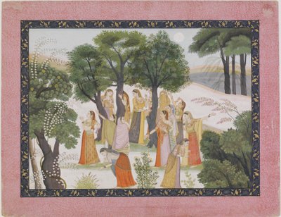 Gopis söker efter Krishna från en <em>Bhagavata Purana</em> av Unknown artist