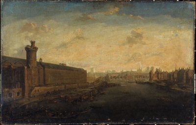 Grande Galerie du Louvre, med Porte Neuve, Pont-Neuf, Cité, Tour de Nesle och Quai Malaquais, ca 1640, nuvarande 1:a och 6:e arrondissementet, mellan 1635 och 1645 (olja på duk) av Unknown artist
