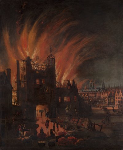 The Great Fire of London, med Ludgate och Old St. Paul