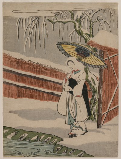 Hägerjungfrun som står under ett pilträd av Unknown artist