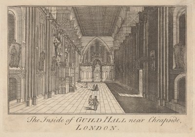 Insidan av Guild Hall nära Cheapside, London av Unknown artist