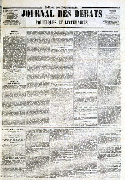 The Journal of Debates of 05/09/1845 av Unknown artist