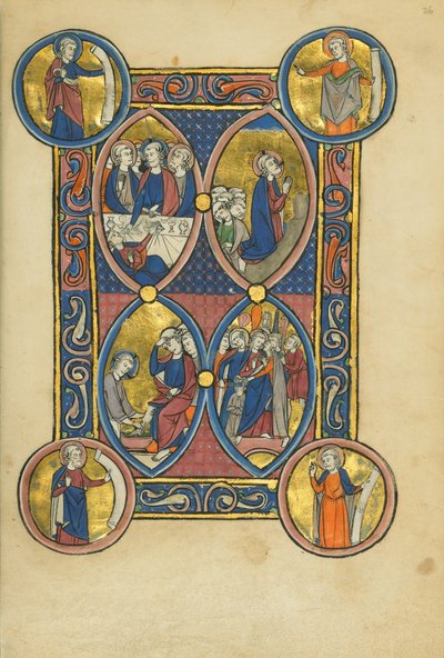 Den sista måltiden; Kristus tvättar apostlarnas fötter; Våndan i trädgården; Kristi förräderi av Unknown artist