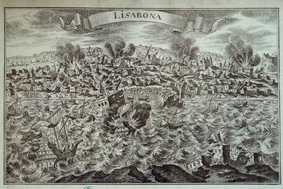 Jordbävningen i Lissabon 1755. av Unknown artist