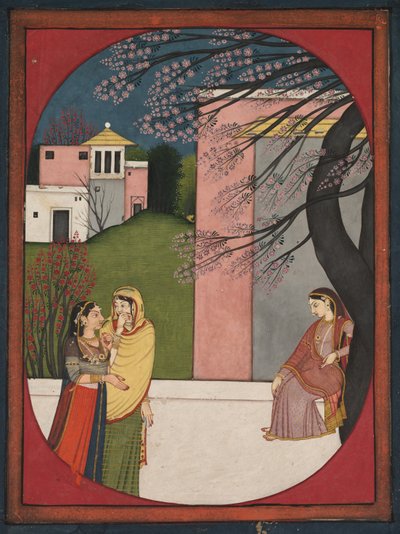 The Lovelorn Heroine, från en Sat Sai från Bihari av Unknown artist