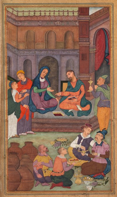 Äktenskapet i Kana, från en spegel av helighet (Mir’at al-quds) av fader Jerome Xavier av Unknown artist
