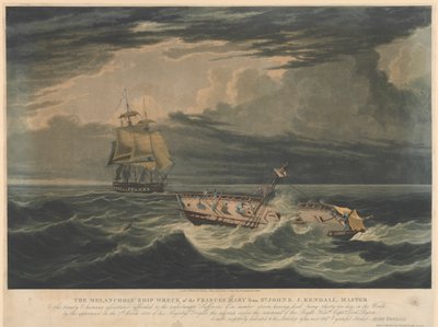 Det melankoliska skeppsbrottet med Frances Mary från St Johns... den 7 mars 1826 dök Hans Majestäts fregatt Blonde upp... av Unknown artist