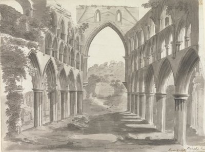 Vapenhuset i Rievaulx Abbey, Yorkshire av Unknown artist