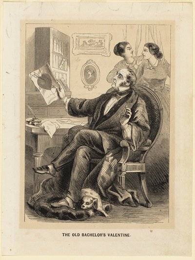Den gamle ungkarlens alla hjärtans dag (valentin) av Unknown artist