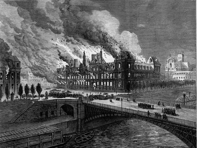 Pariskommunen 1871. Stadshusets brand den 24 maj av Unknown artist