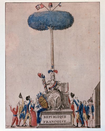 Folket är suveränt - Allegori över den franska republiken och frihetens träd av Unknown artist