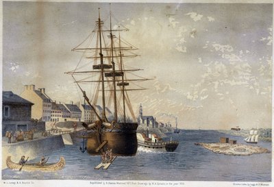Hamnen i Montreal 1830 - av Spronle av Unknown artist