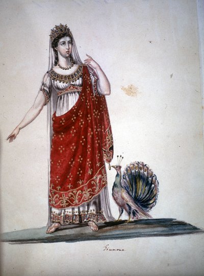Den romerska gudomen Juno eller Hera bland grekerna. av Unknown artist