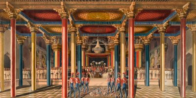 "Tanjore Durbar, nära Madras i februari 1840" (akvarell) av Unknown artist