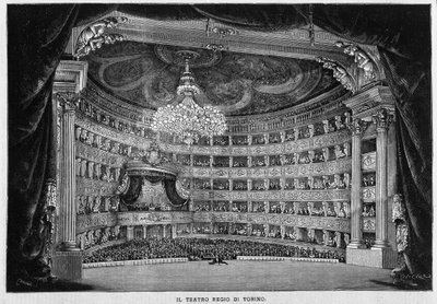 Teater Regio i Turin år 1800. av Unknown artist