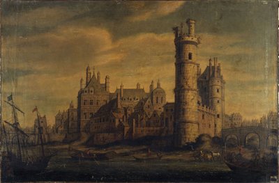 Tornet och porten i Nesle, Hôtel de Nevers, ca 1650 (olja på duk) av Unknown artist