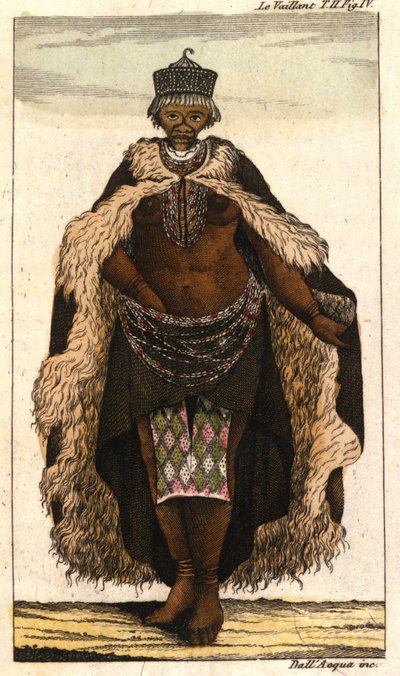 Venus Hottentote, Bochiman kvinna (The Hottentot Venus) gravyr från en resebok från 1820. Milanese . av Unknown artist