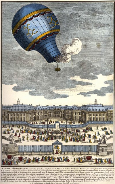 Den aerostatiska globen byggd i Versailles 1783. av Unknown artist