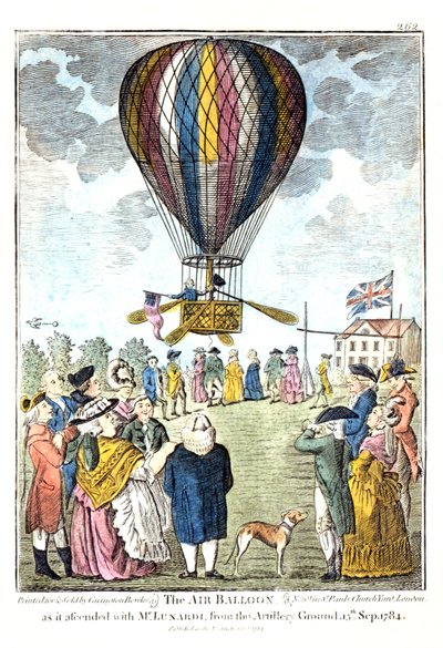 "Luftballongen när den steg upp med Mr Lunardi från artillerifältet den 15 september 1784 av Unknown artist