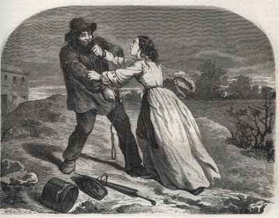 Mördaren av den gode Martin Dumollard (1810-1862) seriemördare på 1800-talet, i Ain av Unknown artist
