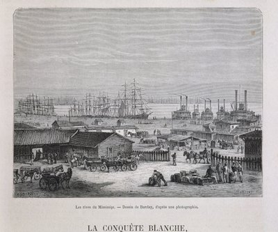 Mississippis stränder - i "" Le tour du monde", 2:a sem. 1876 av Unknown artist