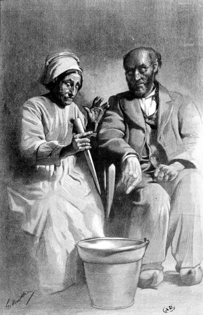 Det förtrollande av den reflekterade bilden - litografi, sent 1800-tal av Unknown artist