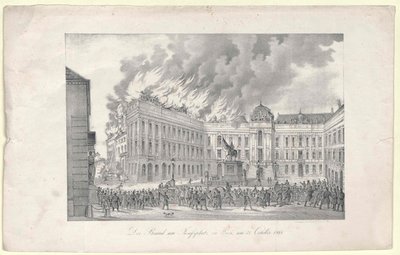 Branden vid Josefs torg till Wien av Unknown artist