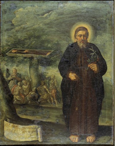 Den välsignade Gerard Mecatti. Salige Gerard Mecatti. Porträtt av brodern Gerard dit Gerard Tenque grundare av sjukhusets medbröder i Jerusalem (sjukhusen i Saint John) som blev Maltas orden. Anonym målning av den napolitanska skolan av Unknown artist