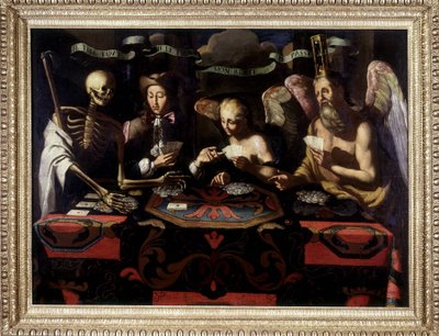 Människolivets brelan, olja på anonym duk 1700-talet. av Unknown artist