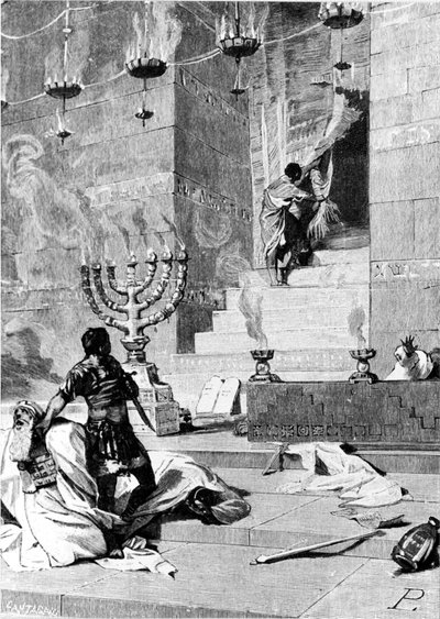 Titus intog Jerusalem omkring 80 e.Kr. 1800-talsgravyr. av Unknown artist