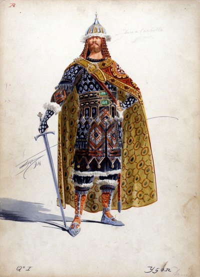 Prins Igors karaktär för operan med samma namn av Alexander Borodine (1833 - 1887) skapad mellan 1869 och 1886. av Unknown artist