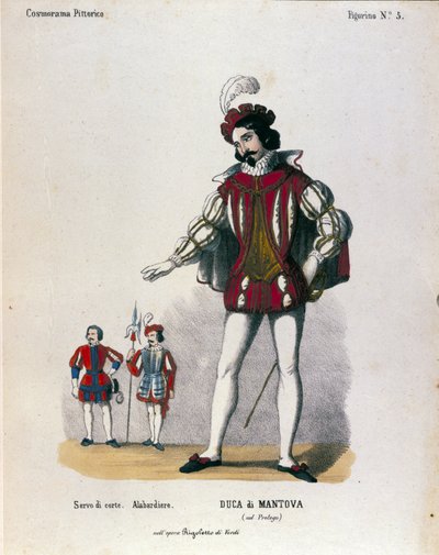 Karaktären av hertigen av Mantua i operan "" Rigoletto"" av kompositören Giuseppe Verdi (1813-1901) av Unknown artist