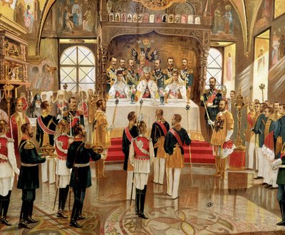 Kröningen av Ysar Nicholas II (1868-1918) i Moskva, Ryssland av Unknown artist