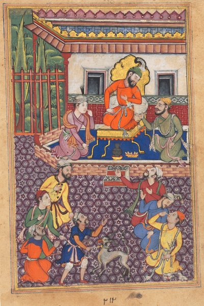 Ujjains rajas hov, från en Tuti-nama (Berättelser om en papegoja): Fyrtiosjätte natten av Unknown artist