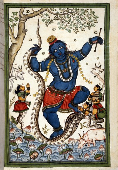 Den brahmanska triadens gudom Vishnu Page från manuskriptet (ms. 8300) "History of Mogol"" (Moghul eller Moghol) av Stefano Nivibus Cardeira. 1700-talet. Bibloteca marciana, Venedig av Unknown artist