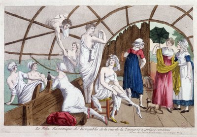 Det otroligas ekonomiska bad (15 cent), rue de la tannerie, tidigt 1800-tal, Carnavalet. av Unknown artist