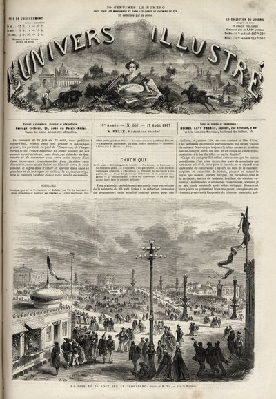 Festen den 15 augusti 1867 på Trocadero i Paris - 1867 års illustra universum av Unknown artist