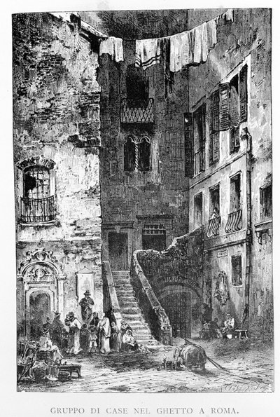 Ghettot i Rom på 1800-talet. av Unknown artist