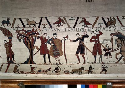 Budbärarna från hertig Guillaume (1027 - 1087) kommer för att hitta Guy de Ponthieu - Bayeux gobeläng, känd som Broderi av drottning Mathilde av Unknown artist
