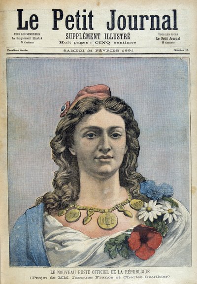 Republikens nya officiella byst (Marianne) - i "" Le Petite Journal"" av 1891-02-21 av Unknown artist