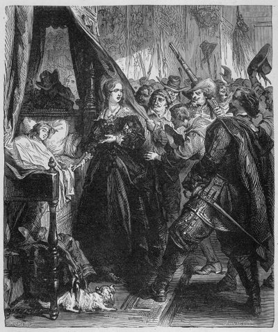 Folket (fronde) gick till det kungliga palatset och bad att få träffa den unge Alite kungen (Louis XIV och Anne av Österrike) av Unknown artist