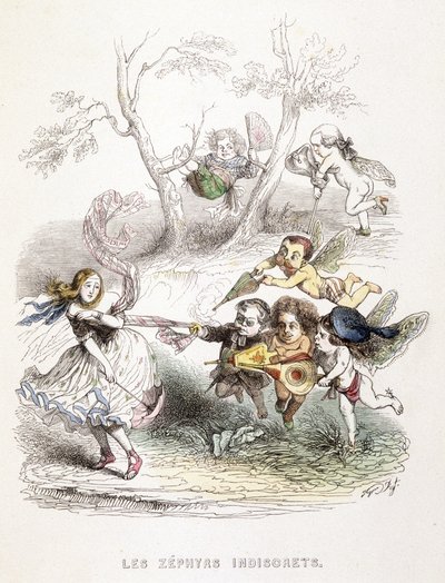 De nyfikna zefirerna - gravyr av Unknown artist
